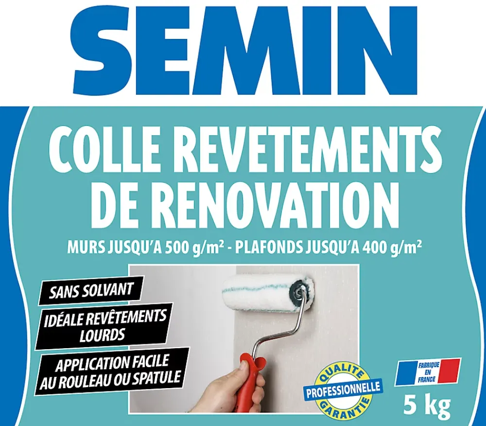 Semin Colle Revêtements de Rénovation Lisse en Pâte , Prête à l'Emploi, Intérieur, Seau de 5 kg (Lot de 5)