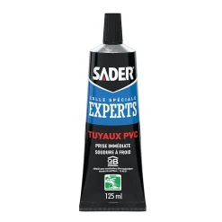 Sader Colle pour Raccords et Tuyaux en PVC Tube 125 ml