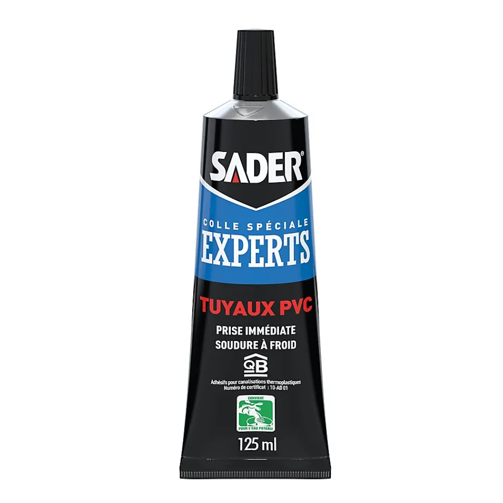 Sader Colle|Colle Pour Pvc-Colle pour Raccords et Tuyaux en PVC 250 ml avec pinceau applicateur