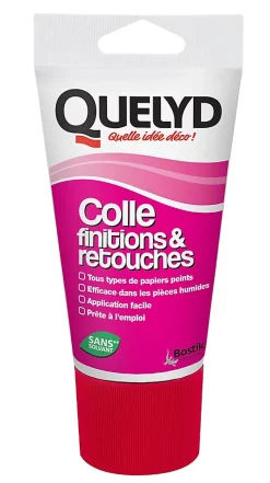 Quelyd Colle Papier Peint-Colle spéciale finitions et retouches pâte tube 100g