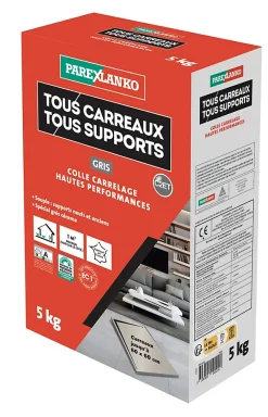 Parexlanko Colle Carrelage-Colle tous carreaux tous supports Gris 5kg