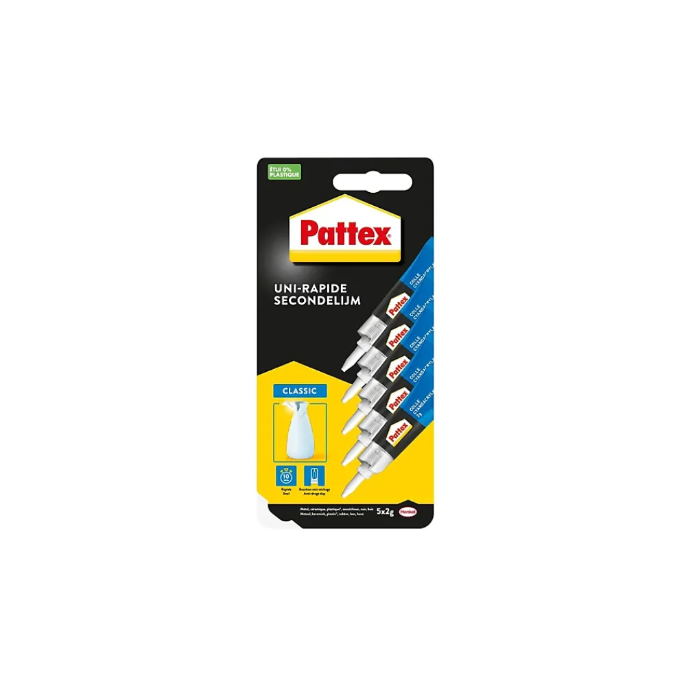 Pattex Colle-Colle Uni-Rapide Cyanoacrylate 2g - Lot de 5 pièces