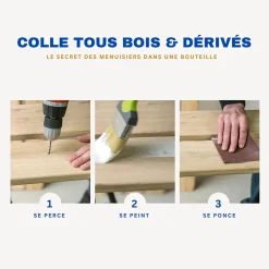 Cyanolit Colle-Colle vinylique type D3 renforcée en fibres naturelles bois et dérivés 500g