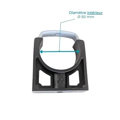 Codital Colliers PVC de fixation à clip PP fermé PVC 50mm (Lot de 5) Fixation Industrielle tuyaux
