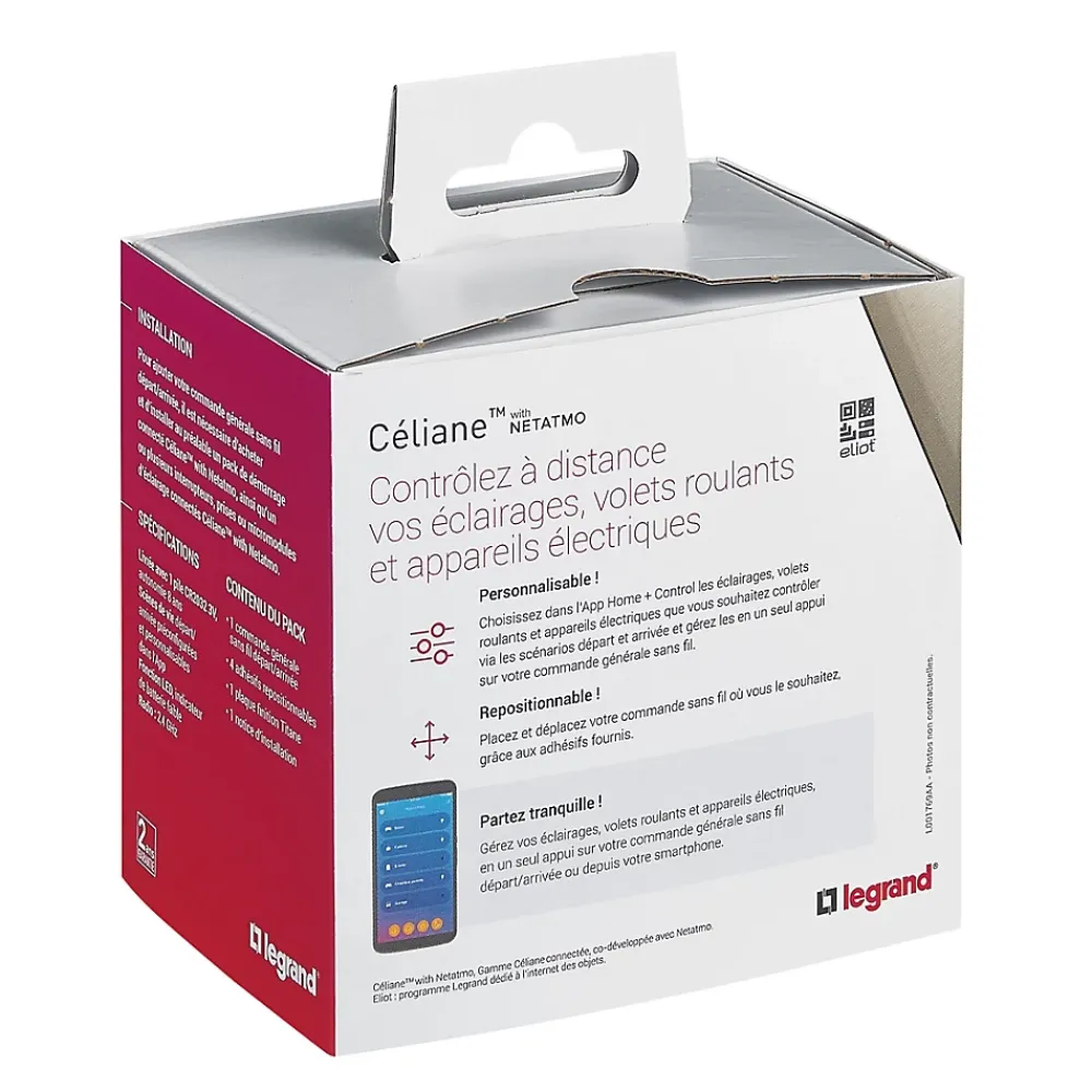 Legrand Commande générale sans fil Départ/Arrivée pour installation connectée Céliane with Netatmo titane