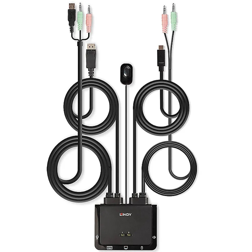 Lindy Câble Et Connectique Tv-Commutateur KVM DisplayPort 2 Ports 1.2
