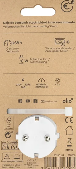 Otio Compteur contrôle d'énergie Schuko -