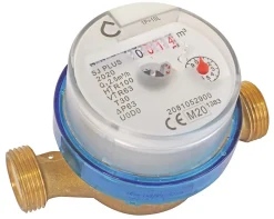 Somatherm for you Compteur d'eau jet unique eau froide calibre 15 mâle/ mâle 20/27 laiton