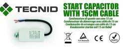 Tecnid Condensateur de démarrage pour moteurs électriques, 450V, capacité : 2,5 microfarad, avec câble de 15cm