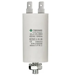 Tecnid Fusible-Condensateur de démarrage pour moteurs électriques, 450V, capacité : 30 microfarad, 4 broches / M8