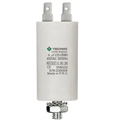 Velamp Fusible-Condensateur de démarrage pour moteurs électriques, 450V, capacité : 4 microfarad, 4 broches / M8