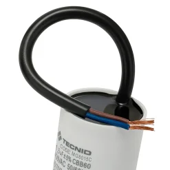 Tecnid Fusible-Condensateur de démarrage pour moteurs électriques, 450V, capacité : 1,5 microfarad, avec câble de 15cm