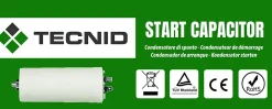 Tecnid Fusible-Condensateur de démarrage pour moteurs électriques, 450V, capacité : 2,5 microfarad, 4 broches / M8