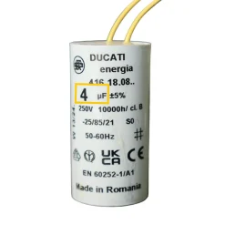 Ducati Fusible-2 Condensateurs, 4 uF, à Connecteurs, pour Moteur Volet Roulant Bubendorff