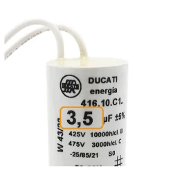 Ducati Fusible-2 Condensateurs, 3,5 uF, à Connecteurs, pour Moteur Volet Roulant Bubendorff
