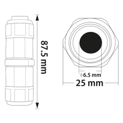 Horoz Electric Accessoire De Raccordement-Connecteur de câble étanche IP68 3 fils noir