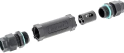 Diall Connecteur droit tube 3 pôles IP68 noir