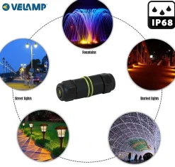 Velamp Fixation Et Raccordement Du Câble-Connecteur électrique 3 pôles, IP68