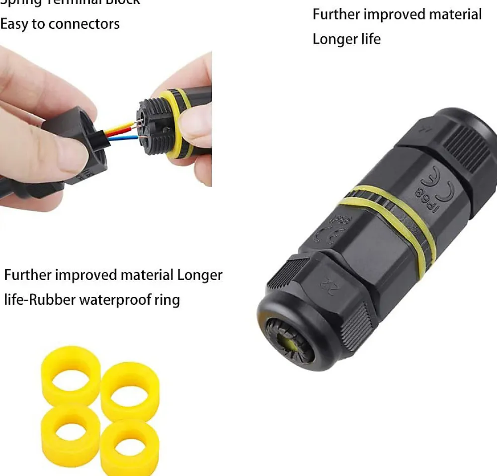 Velamp Fixation Et Raccordement Du Câble-Connecteur électrique 3 pôles, IP68