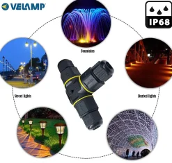 Velamp Fixation Et Raccordement Du Câble-Connecteur étanche IP68 en "T"