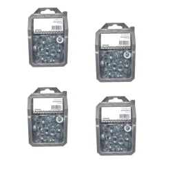 D-Work 4 Coques de 50 Ecrous Hexagonaux HU M8 mm - 4032 - 8 - Zingué blanc -