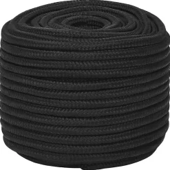 Vidaxl Corde de bateau Noir complet 14 mm 50 m Polypropylène