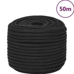Vidaxl Corde de bateau Noir complet 14 mm 50 m Polypropylène