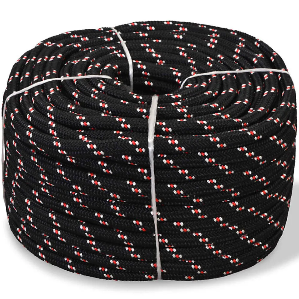 Vidaxl Corde de bateau Polypropylène 18 mm 50 m Noir