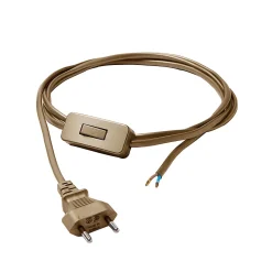 Diall Cordon de lampe avec interrupteur or 2m