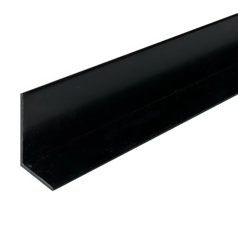 Homewell Cornière en alu 15mm x25mm x1.3mm, lg 1950mm (Laqué noir mat)