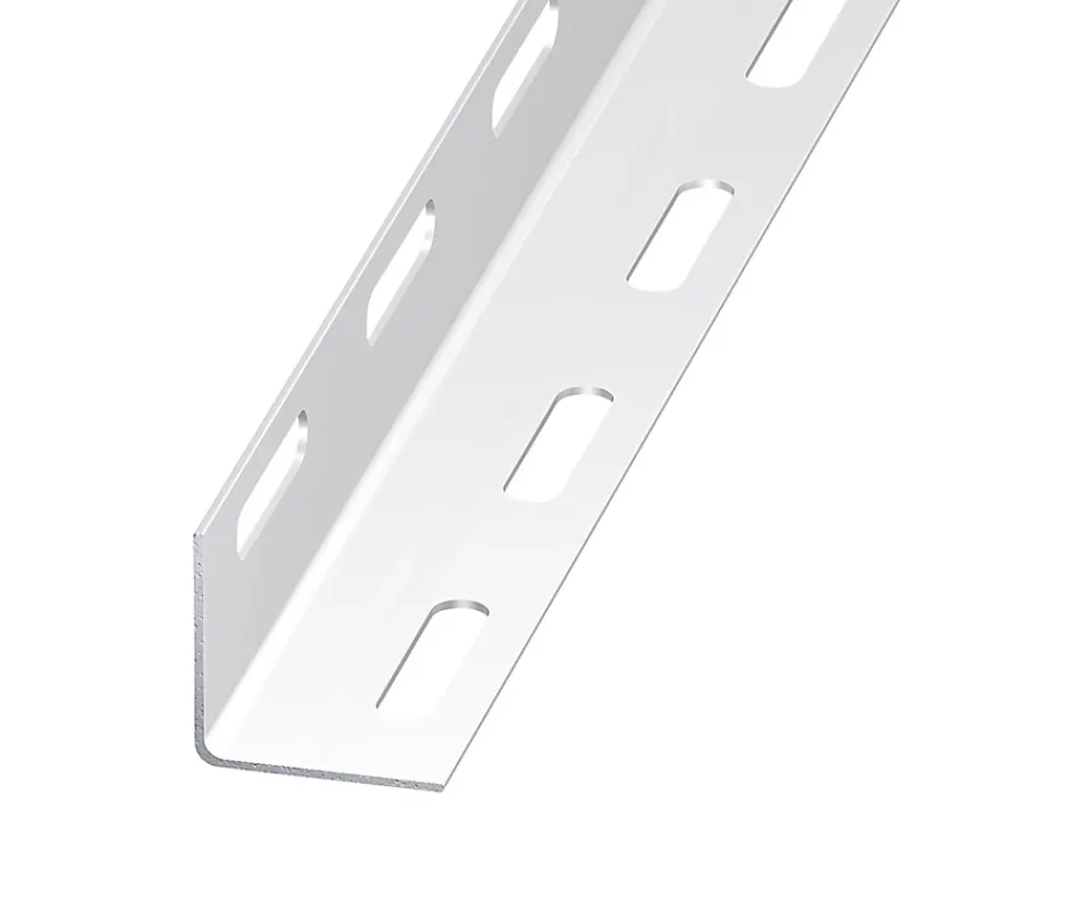 Cornière perforée acier époxy blanc 27 x 27 mm, 1m
