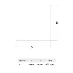 Le Profileur Français Cornière-Cornière pour bardage et parement M50 noir mat 50x50x2300 mm