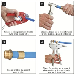 Garis Tube Et Raccord Per-Coude femelle fixe et raccord à glissement PER D12 3/8'' - - 2307-12-12