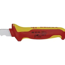 D44 Couteau à dénuder Knipex 98 53 03, lame 28 mm, poignée bi-matière certifiée VDE, 155 mm