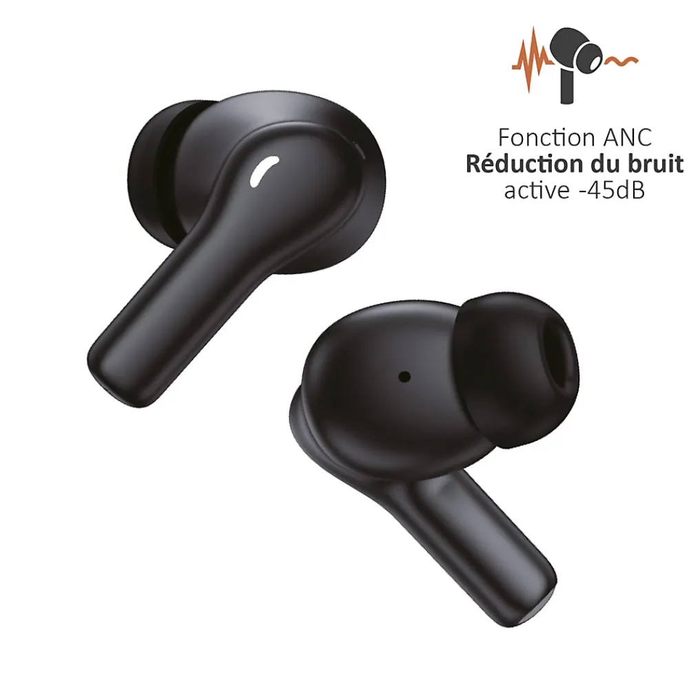 Kyf Enceinte, Écouteur Et Casque-Écouteurs Bluetooth réduction bruit ANC -45dB, ENC -40dB et boitier de charge