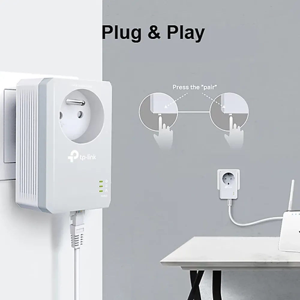 TP-Link Routeur Et Extension Wifi|Câble Et Connectique Réseau-CPL AV 600 Mbps avec prise intégrée