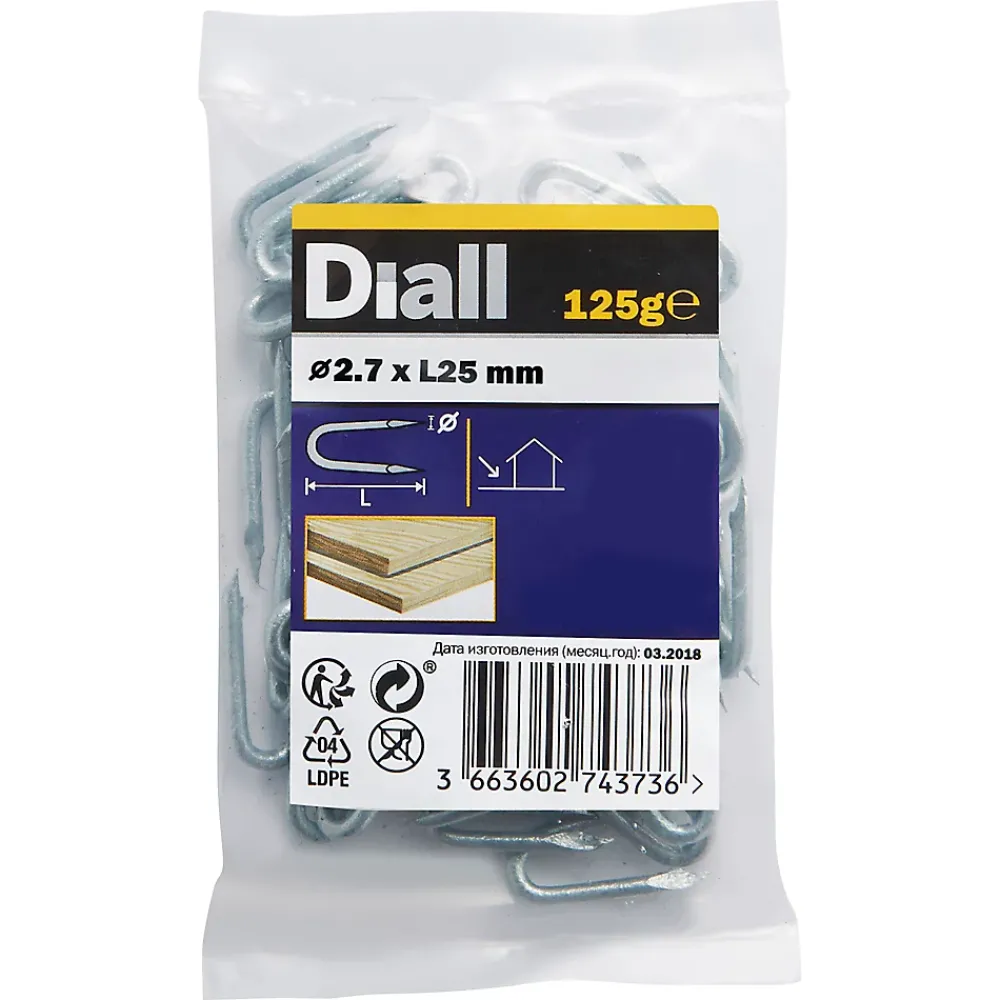 Diall Crampillon-Crampillons en acier galvanisé 3x30 - 125g