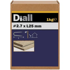 Diall Crampillon-Crampillons en acier galvanisé 2,4x20 - 1kg