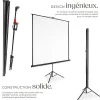 Tectake Écran de projection extensible avec un trépied en polyester blanc