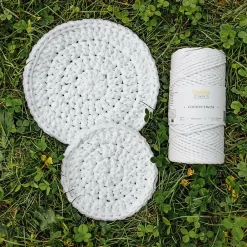 Creative Deco Corde, Fil Et Ficelle-6mm x 100m Corde Macramé Fil de Coton Blanc - +/- 0,5 mm Épaisseur - Ficelle de 37 Plis - Cordelette Naturel