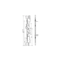 Ferco Loquet, Targette Et Moraillon De Porte-Crémone barillet axe 25mm longueur 2030mm ajustable haut et bas - - G-24534-20-L-1