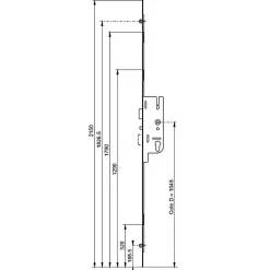 Ferco Loquet, Targette Et Moraillon De Porte-Crémone MATIC RP 40/70 4 galets têtière 16mm carré 7mm L 2150mm cote D 1045mm - - 6-33178-01-0-1