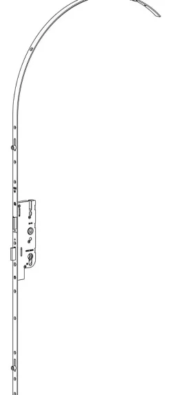 Ferco Crémone à larder EUROPA axe 40mm 3 galets têtière 18mm Longueur 2500mm - - 6-33168-03-0-1