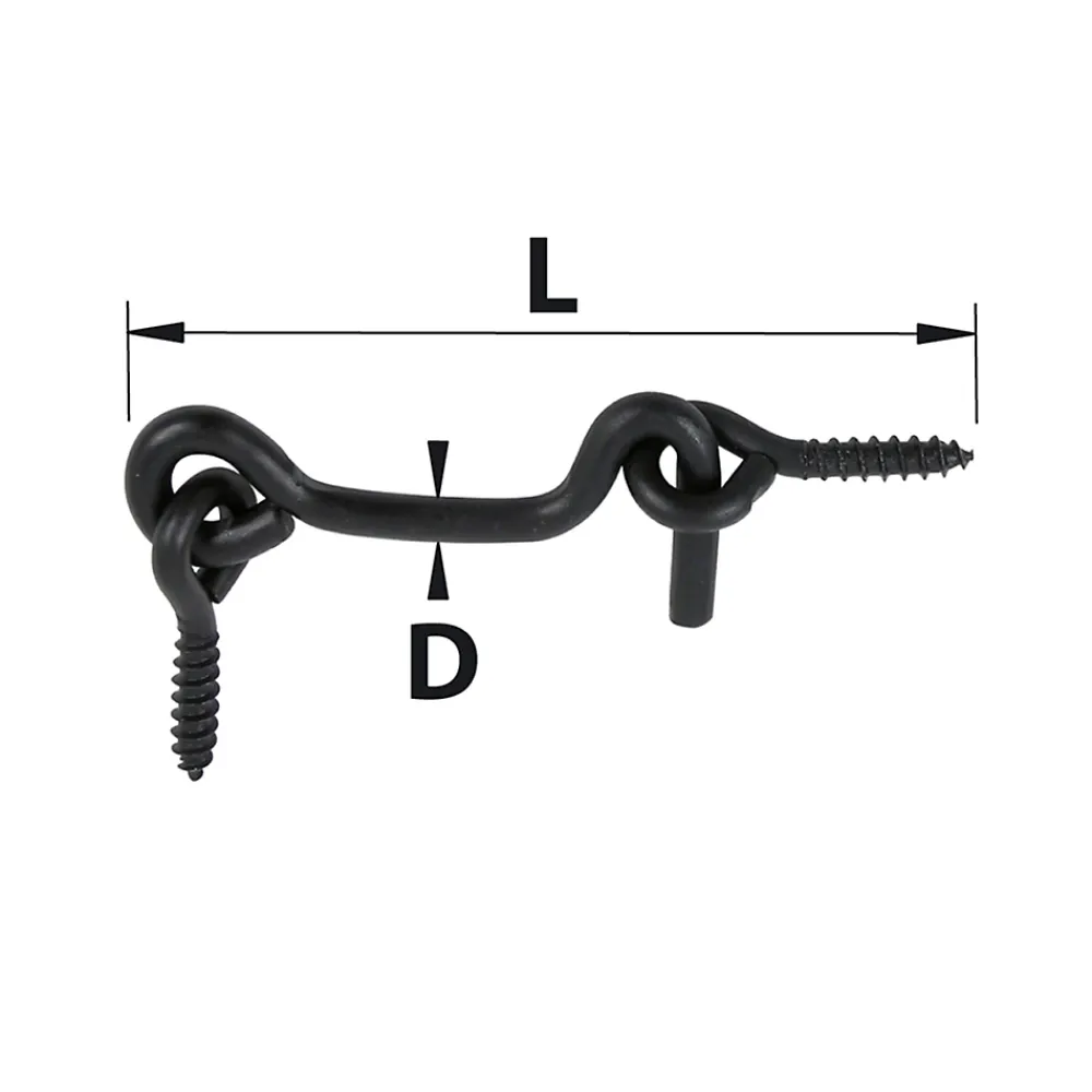 Afbat - Tb Industrie Sas Piton À Visser-Crochet de contrevent Ø5 L.120 mm + piton noir Afbat