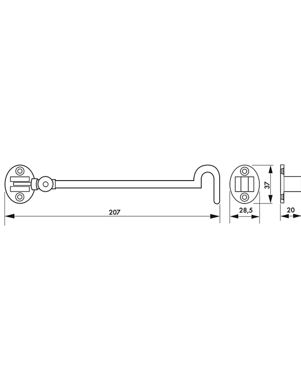 Thirard Entrebâilleur De Porte-Crochet de sécurité chromé, 200mm -