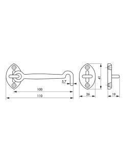 Thirard Entrebâilleur De Porte-Crochet de sécurité chromé, 100mm -