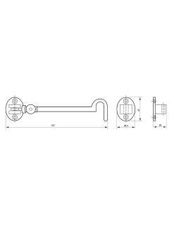 Thirard Crochet de sécurité chromé, 150mm -