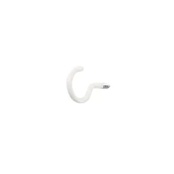 Diall Crochet rond à visser en acier plastifié blanc 30x17 mm - 4 pièces