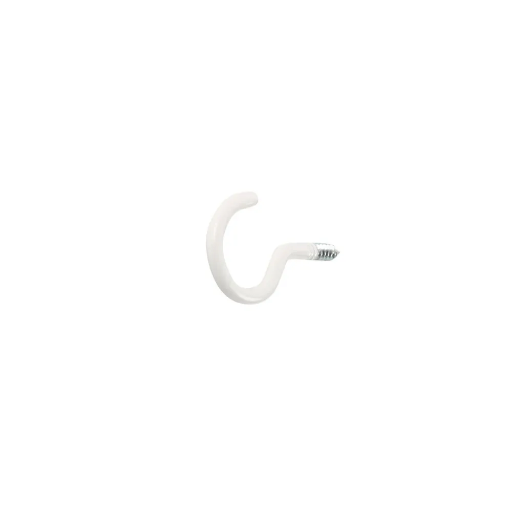 Diall Crochet rond à visser en acier plastifié blanc 30x15 mm - 10 pièces