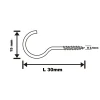 Diall Crochet rond à visser en acier zingué 30x15 mm - 10 pièces